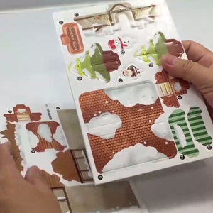 Albero di natale modello di treno 3D Puzzle fai da te Kit di carta per attività familiare casa <span class=keywords><strong>delle</strong></span> bambole in miniatura a mano educativo per i bambini - Product Image 4
