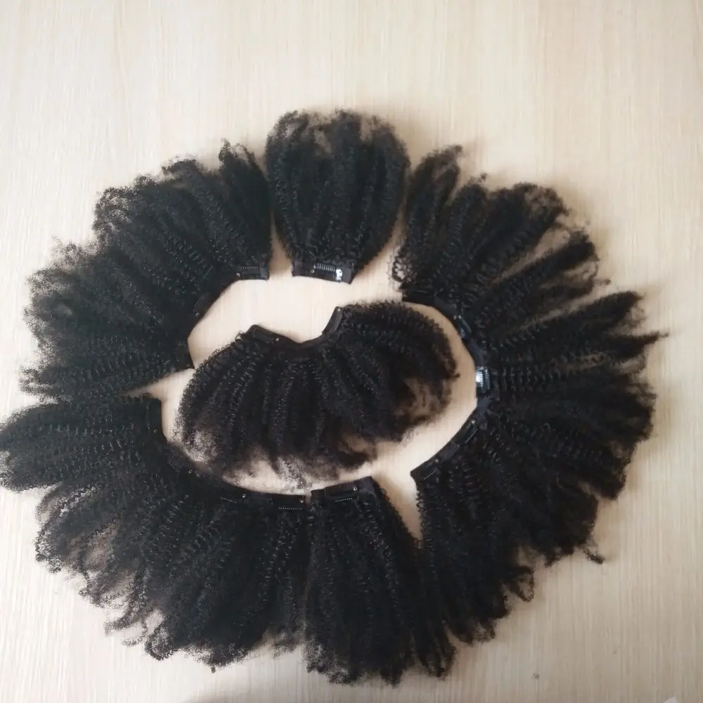 مصنع العرض غير المجهزة 100% عذراء المنغولية غريب مجعد كليب في الشعر meche