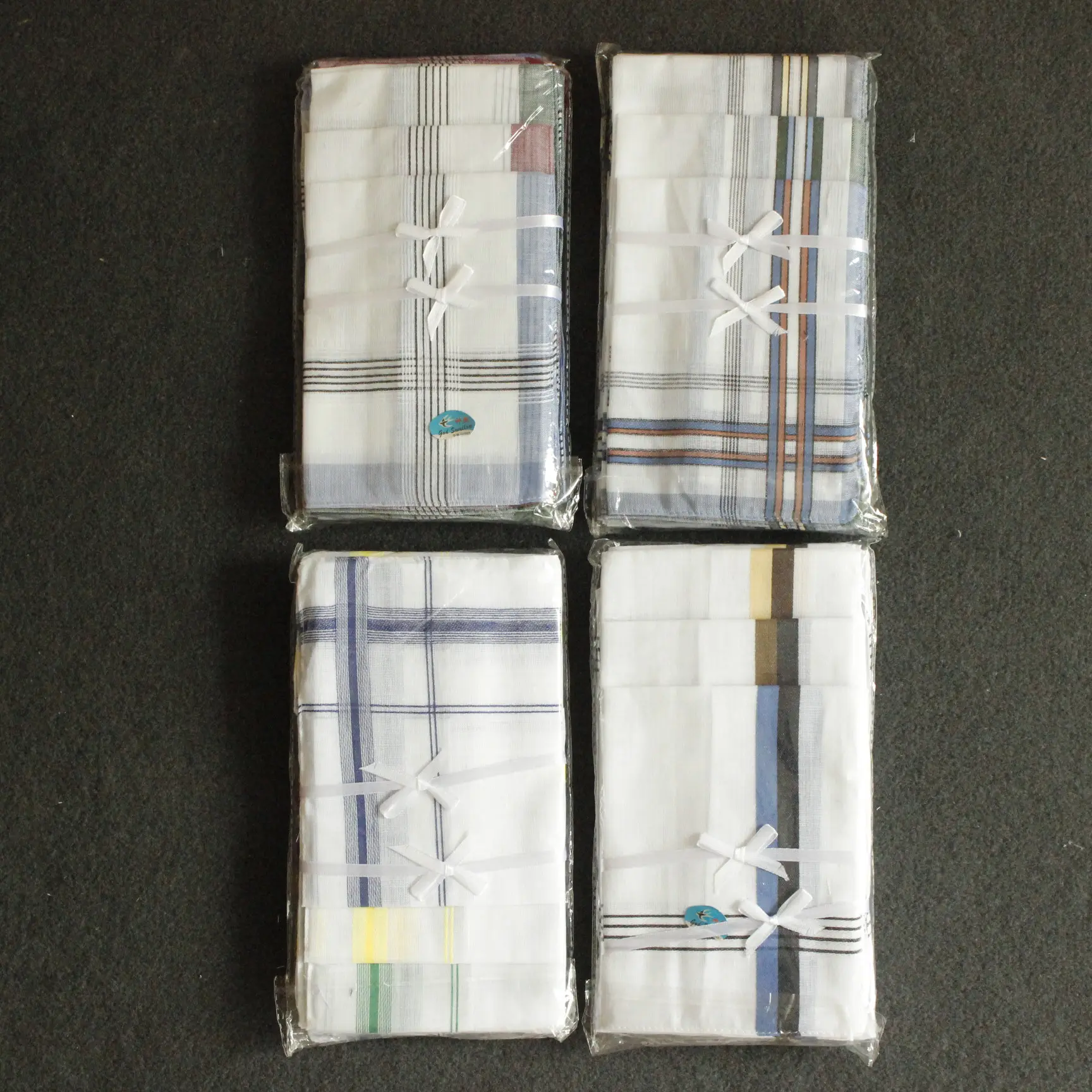 good quality wholesale cheap cotton stripe men's handkerchief
