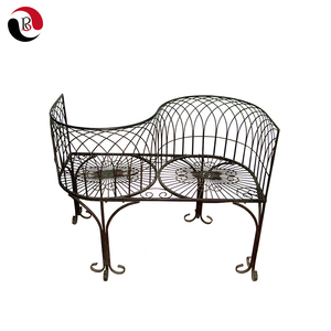 Venta caliente al aire libre jardín <span class=keywords><strong>Patio</strong></span> doble <span class=keywords><strong>asientos</strong></span> <span class=keywords><strong>sillas</strong></span> <span class=keywords><strong>de</strong></span> Metal besando a Banco - Product Image 1