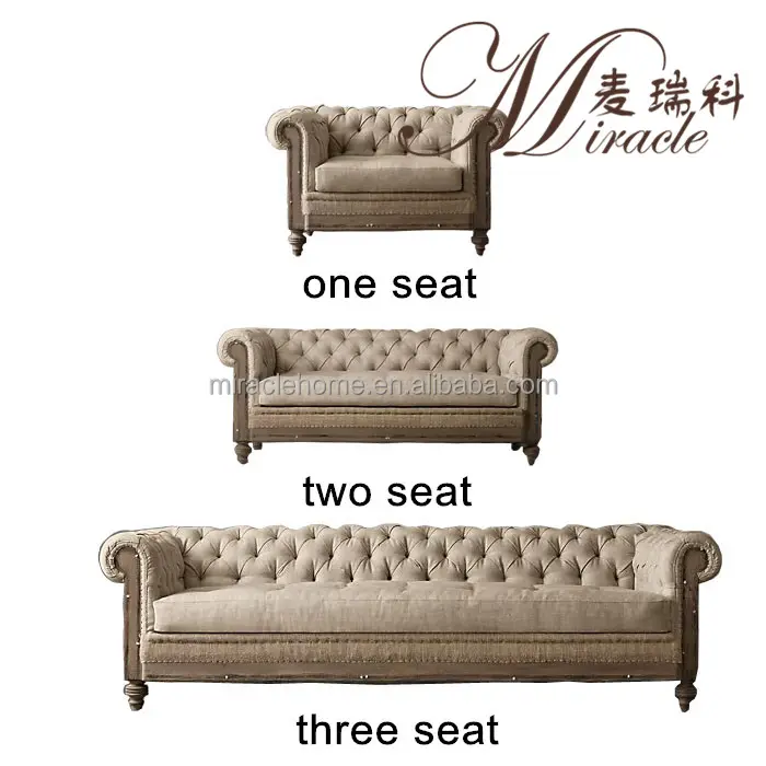 Phong Cách Cổ Điển Mỹ 1 2 3 Bộ Sofa Gỗ Đồ Nội Thất Phòng Khách Với Vải