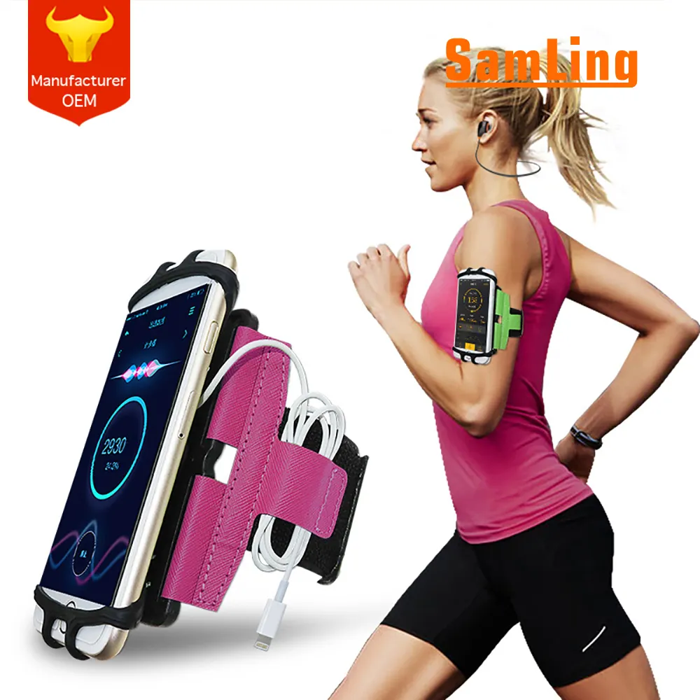 360 Xoay Cho iPhone Armband Thể Thao Chạy Bộ Chạy Bộ Ngoài Trời Có Thể Tháo Rời Arm Pouch Phổ Đi Bộ Cắm Trại Xoay Arm Bag