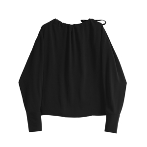 Camicia Casual a maniche lunghe <span class=keywords><strong>nera</strong></span> <span class=keywords><strong>camicetta</strong></span> estiva primavera O collo <span class=keywords><strong>camicetta</strong></span> <span class=keywords><strong>elegante</strong></span> da lavoro <span class=keywords><strong>camicetta</strong></span> da donna solida allentata femminile - Product Image 5