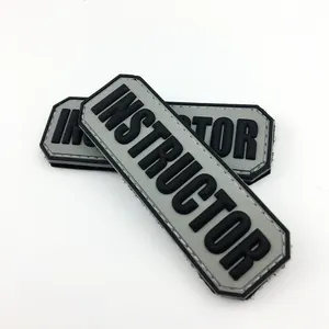 Remendo de pvc macio do logotipo personalizado do gancho e do laço para patches de borracha