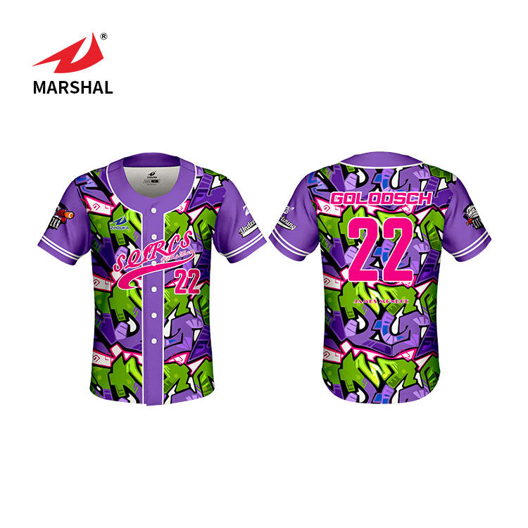 Baseball Jersey Design Green Purple Jersey Baseball Jersey Custom