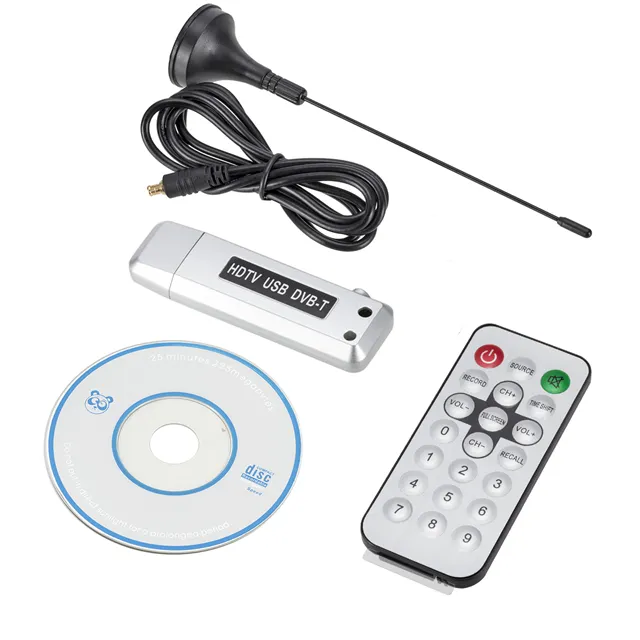 USB 2.0 DVB-T Ricevitore TV Digitale HDTV Tuner Dongle Antenna Bastone IR di Trasporto A Distanza