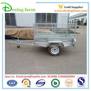 Hot Dipped Galvanized <strong>Small</strong> <strong>Car</strong> Box <strong>Trailer</strong> with Cage - Product Image 1