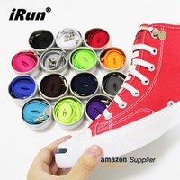 IRun Élargir Flexies Marine Plat Lacet Élastique Sans Lacets Enfants Plus Système de Laçage Chaussures Lacets avec Métal anneau Crochets
