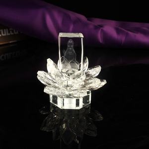 Cristallo fiore di loto supporto di candela favori di nozze Decorazione di Ornamento Regali/fiore di Loto con 3D laser buddha - Product Image 5