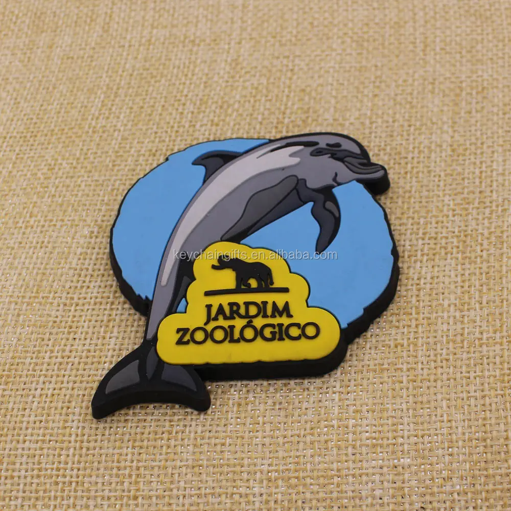 Custom free sample high quality cute pvc animal dolphins fridge magnets