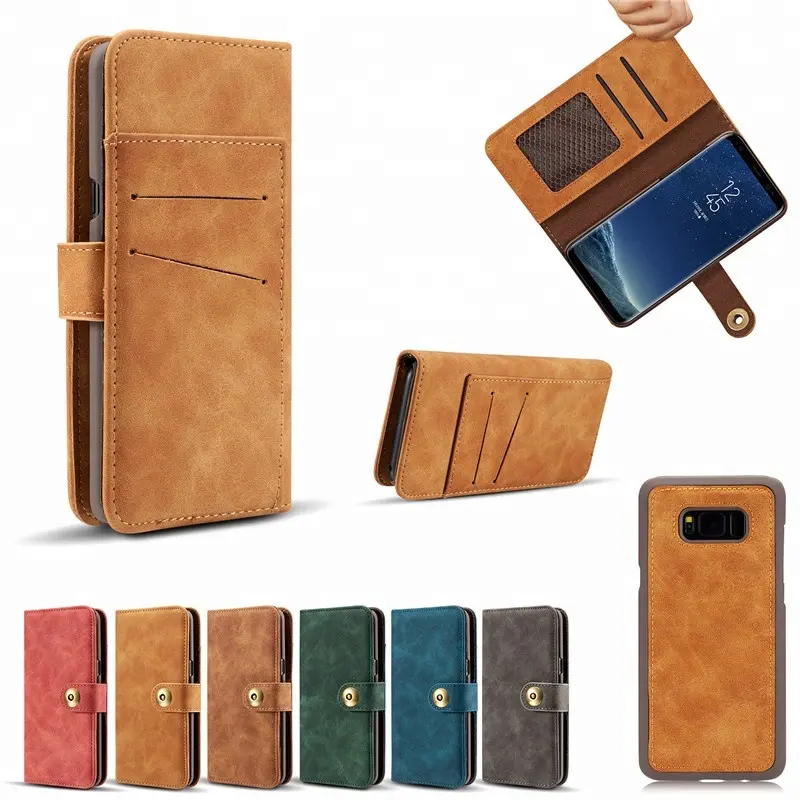 magnetic car amount holder Detachable Luxury wallet card leather phone cover case for Samsung Galaxy Note 9