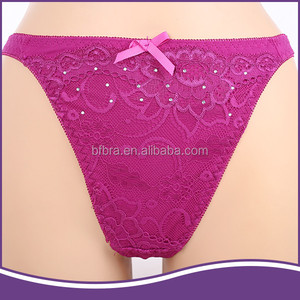 Barato venta al por mayor de lujo de encaje de color rosa nylon mujeres bragas tanga mariposa - Product Image 1