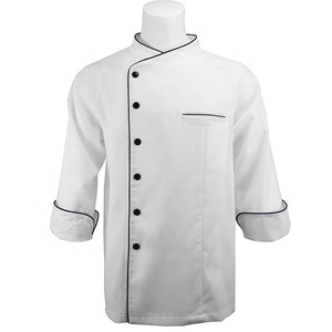 Witte Twill Stof Chef-Koks Jas Met Lange Mouwen Restaurant Keukenkleding Voor Koks En Koks - Product Image 1