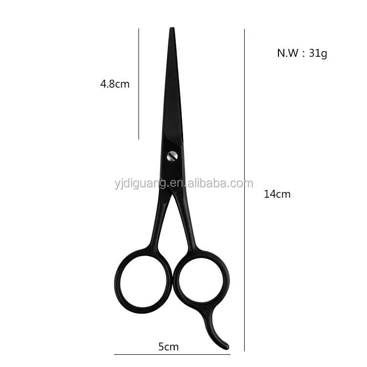 5.5" Stainless Steel Black Facial Hair Scissor Mustache Trimming Beard Scissors for men