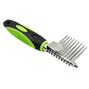 Pet Fur Hair Remover Grooming Tool <strong>Undercoat</strong> <strong>Rake</strong> 9 Knifes Stainless Steel Dematting Comb - Product Image 1