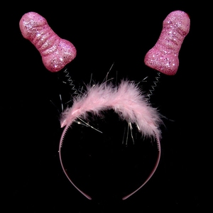 <strong>Bride</strong> <strong>to</strong> <strong>Be</strong> Props Glitter Pink Willy Boppers <strong>Headband</strong> Hen Party Supplies - Product Image 4