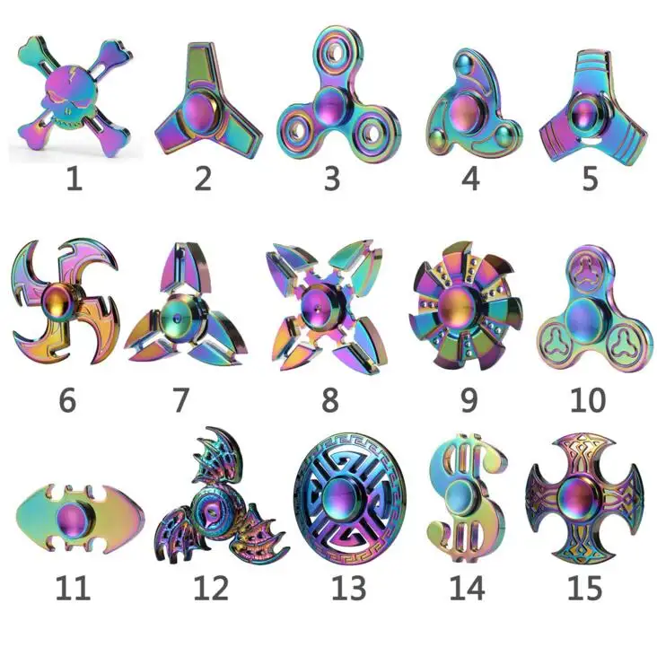 Rainbow Hand Spinner Fidget Zinc Alloy Multicolor Metal Fidget Spinner Metal Bearing EDC Finger Spinner Hand Relieves Stress