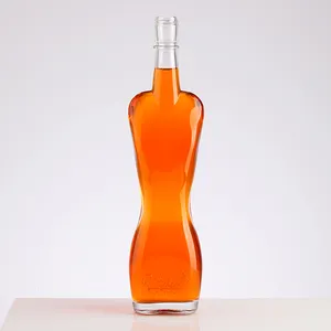 Human lady body shape S curve thin beehive waist glass bottle