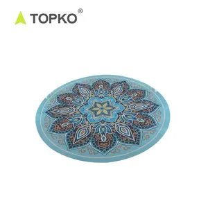 TOPKO 도매 Custom Print Round 고무 마이크로 화이버의 셔닐 실 Suede 필라테스 요가 Mat