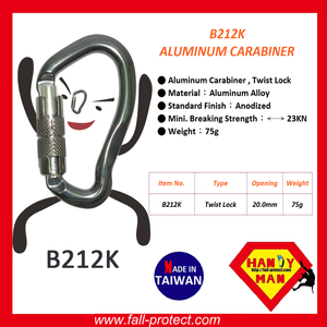 Heavy Duty Safe New Outdoor B Shaped 23KN Mosquetón de aluminio para escalada en roca - Product Image 2