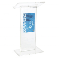Pupitre acrylique debout de plancher transparent Plate-forme acrylique Podium Chaire