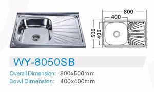 Évier de cuisine rectangulaire en acier inoxydable SUS 201 et 304, évier simple, évier de cuisine contemporain avec cascade, 5 ans - Product Image 3