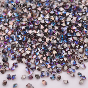 JUNAO 15 couleurs 1,2 mm Mini strass en verre doré arc-en-ciel <span class=keywords><strong>Micro</strong></span> strass brillant Cristal diamant Décoration d'art d'ongles DIY - Product Image 5
