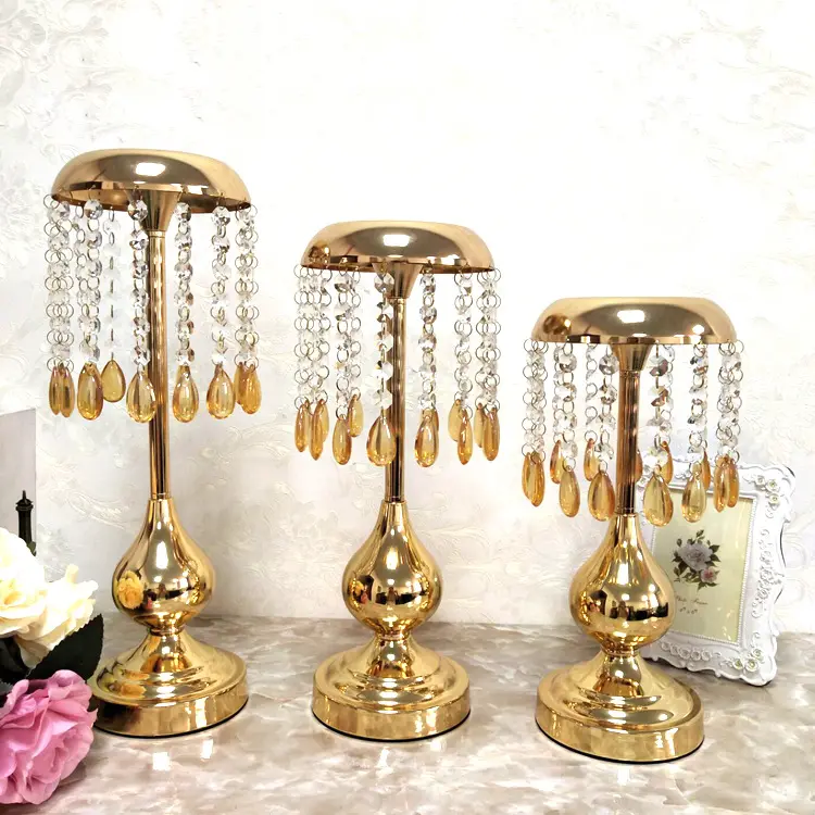 De suministros de fábrica de accesorios de boda mesa principal decoración vacaciones decoración adornos europea de cristal de oro gráfico