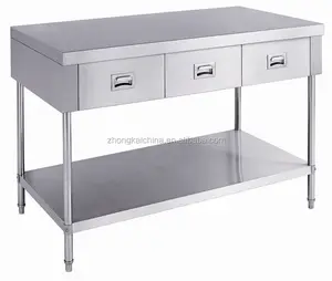Mesa de Trabajo Portátil de acero inoxidable 304 con 3 cajones para <span class=keywords><strong>restaurante</strong></span> y cocina Banco DE TRABAJO fabricado con espacio de almacenamiento - Product Image 1