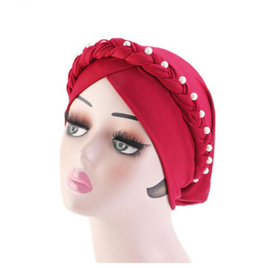 Chapeaux <span class=keywords><strong>turban</strong></span> pour femmes adultes, élégants et tendance, de style musulman tressé - Product Image 3