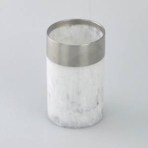 Accesorios de baño de grano de mármol de cilindro blanco barato - Product Image 4
