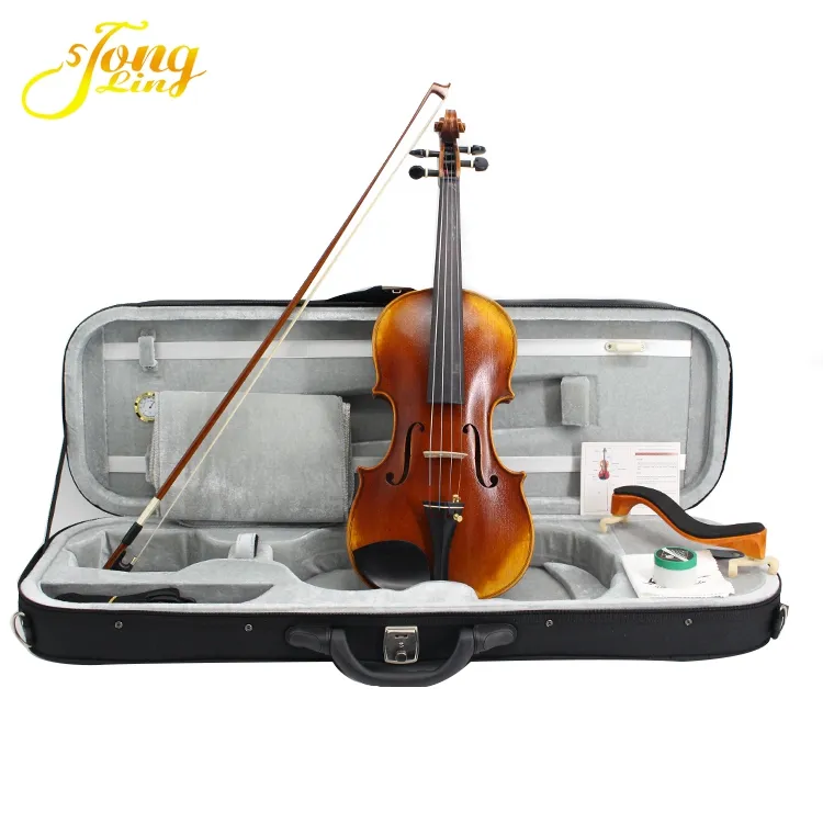 Instrumen Musik Archaize 3/4 4/4 Biola Kerajinan Tangan Violin dengan Wadah Rosin Biola