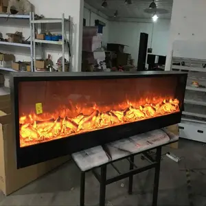 66" LED electric fireplace marble top