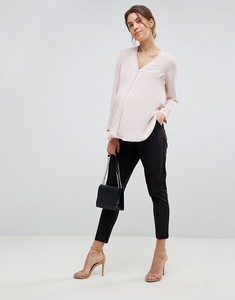 2021 gros femmes à manches longues bouton patte col en v <span class=keywords><strong>maternité</strong></span> <span class=keywords><strong>Blouse</strong></span> pour femme enceinte - Product Image 4
