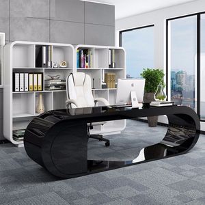 Elegant Office Table <strong>Corner</strong> L Shape <strong>Desk</strong> with Drawer and Bookshelf Acrylic Solid Surface Office <strong>Desk</strong> - Product Image 2
