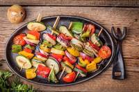 Brochettes de légumes grillées faciles Sinocharm, kebab végétarien, brochettes de légumes surgelées pour barbecue