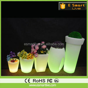 Décoration éclairage up en plein air étanche RGB télécommande extérieure <span class=keywords><strong>grand</strong></span> en plastique des pots - Product Image 1