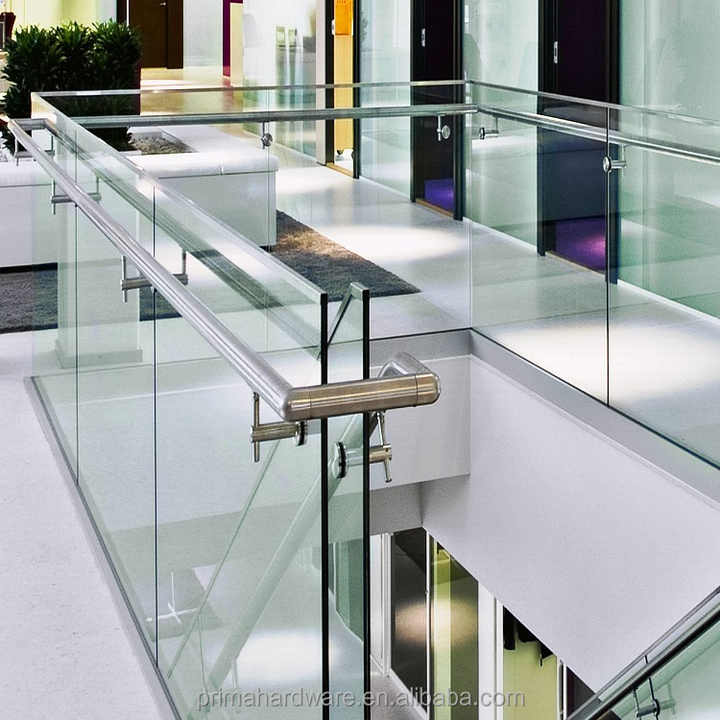 LED Light U Channel Aluminum Base Railing Tempered Glass