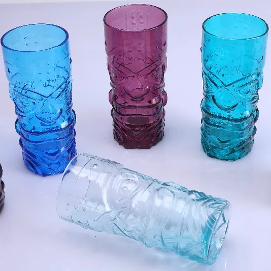 Gobelet en verre de cristal en forme de Tiki, 1 pièce, créatif et Unique