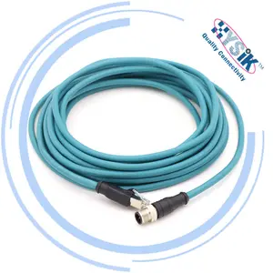 ProfiNet EtherCAT IEC 61076-2-101 Standard M12 4Pin D Code To RJ45 Ethernet Cable Connector