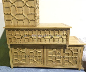2016 nuovo disegno di lusso mercato mondiale <span class=keywords><strong>mobili</strong></span> d'oro finitura piazza legno intagliato moderno tavolino - Product Image 1