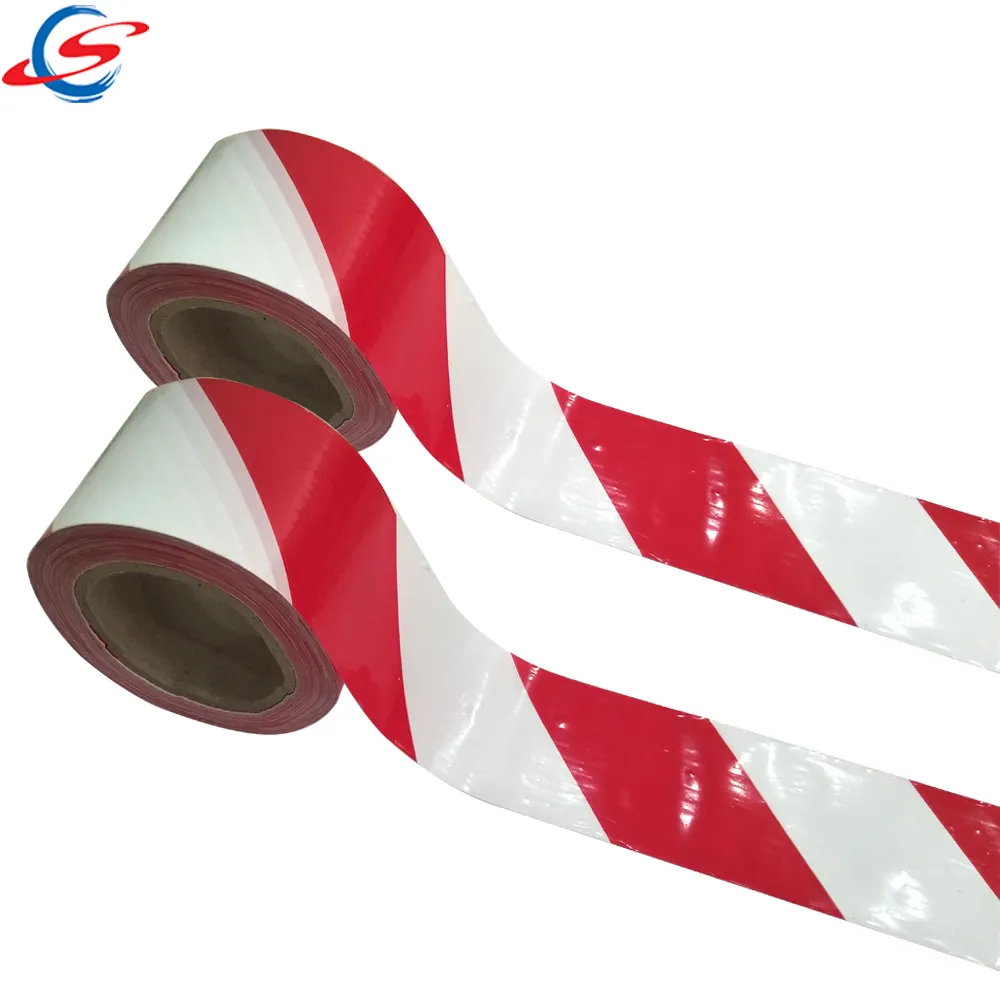 Red White Stripe High Strength Warning Safety Custom PE Barrier Tape