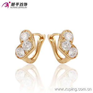 21137 nueva llegada elegante joyería de las mujeres estilo irlandés en forma de corazón pendientes del aro de <span class=keywords><strong>la</strong></span> piedra preciosa - Product Image 1