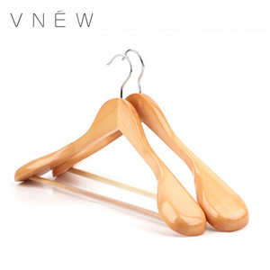 Vendita calda su misura logo di lusso in legno vestito appendiabiti in magazzino per il commercio all'ingrosso - Product Image 2