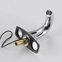 Robinet à capteur sans contact à montage sur plan, monocommande, en céramique, pour hôtel, hôpital, salle de bain, finition laiton chromé, robinet intelligent pour eau froide