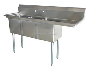 Su misura in acciaio <span class=keywords><strong>inox</strong></span> di tre <span class=keywords><strong>vasche</strong></span> 3 ciotole lavello <span class=keywords><strong>per</strong></span> <span class=keywords><strong>cucina</strong></span> commerciale, ristorante o in albergo con il prezzo all'ingrosso - Product Image 2