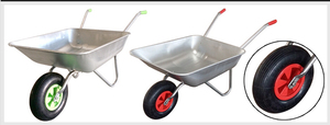 65 <span class=keywords><strong>L</strong></span> metal carretilla jardín galvanizado carretilla de rueda WB5204 100kg - Product Image 4