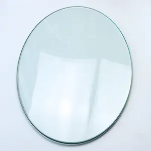 5mm 6mm 8mm gemakkelijk te schoon stijl gepolijst edge clear ovale gehard glas tafel top