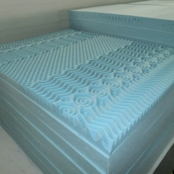 Blue cool gel Bamboo Memory Foam Mattress Toppers