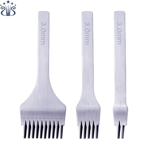 Poinçon de trou en cuir, poinçon de <span class=keywords><strong>ceinture</strong></span> en acier blanc 2/5/10 broches outils d'artisanat en cuir outil de couture de laçage - Product Image 6